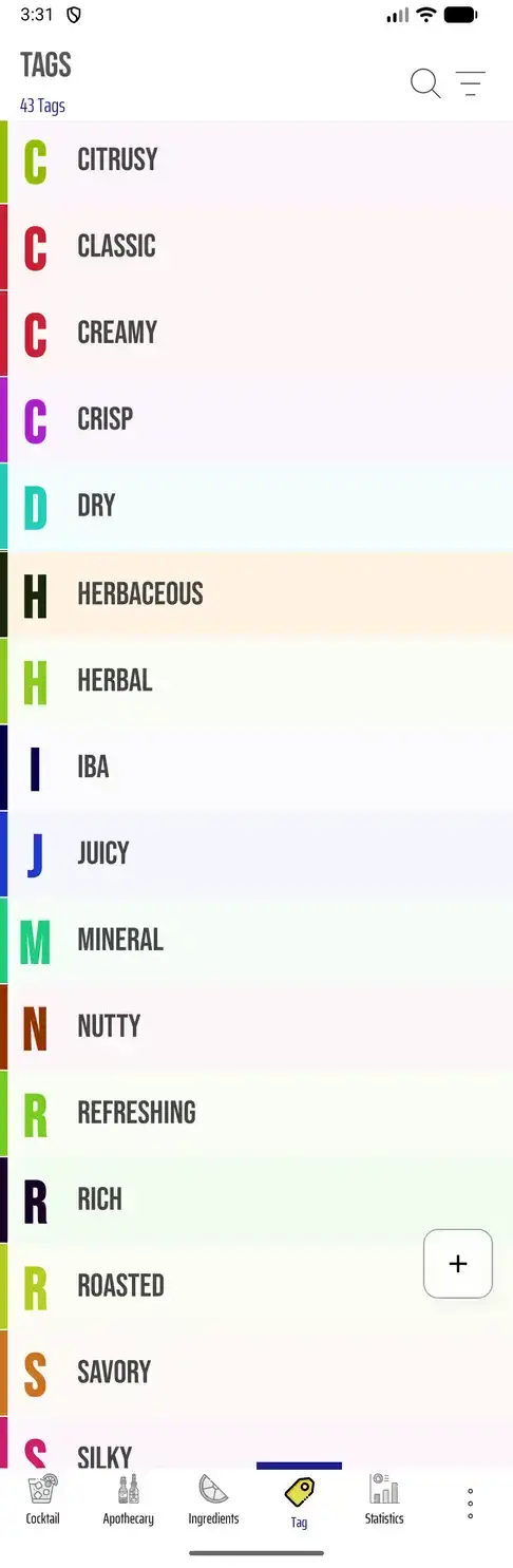 Discover cocktails by flavor tags